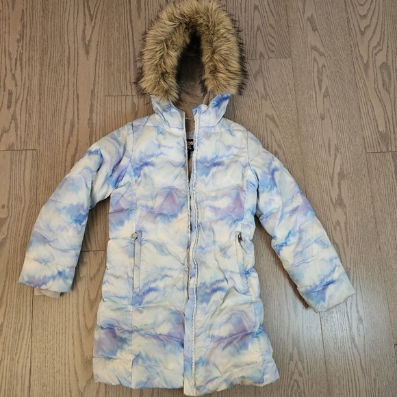 Girls fleece lined parka Lands' end Size M 8 - Picture 2 of 10